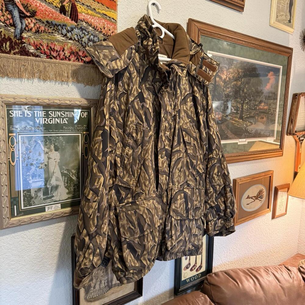 Vintage 90s RARE‎ Columbia Sportswear Delta Marsh Camo Hunting Jacket Size XL - Picture 2 of 9